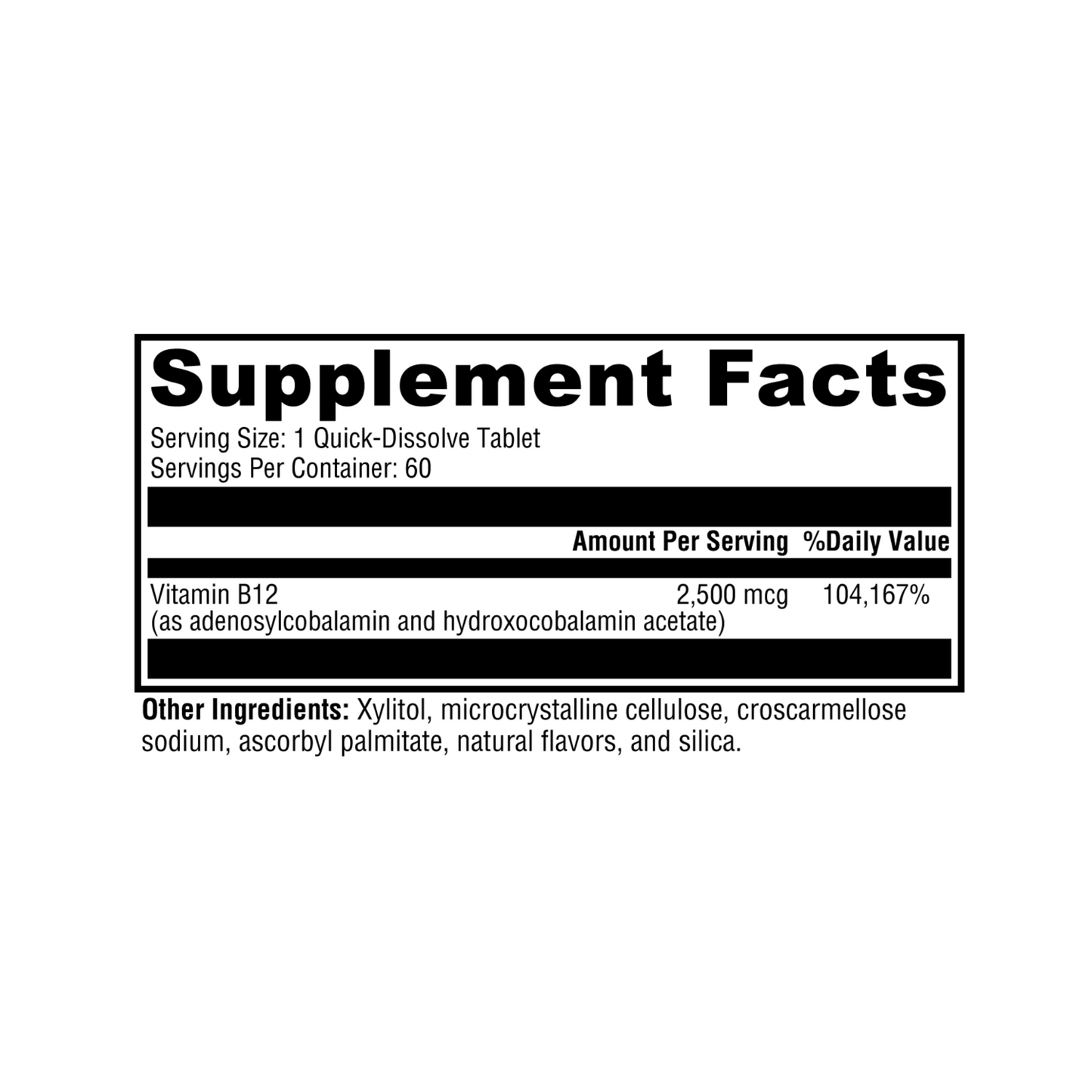 Adeno+Hydroxo B12 Natural Fruit Punch Flavor 60 Tablets