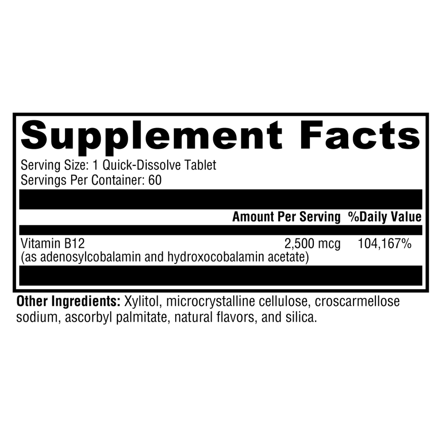 Adeno+Hydroxo B12 Natural Fruit Punch Flavor 60 Tablets