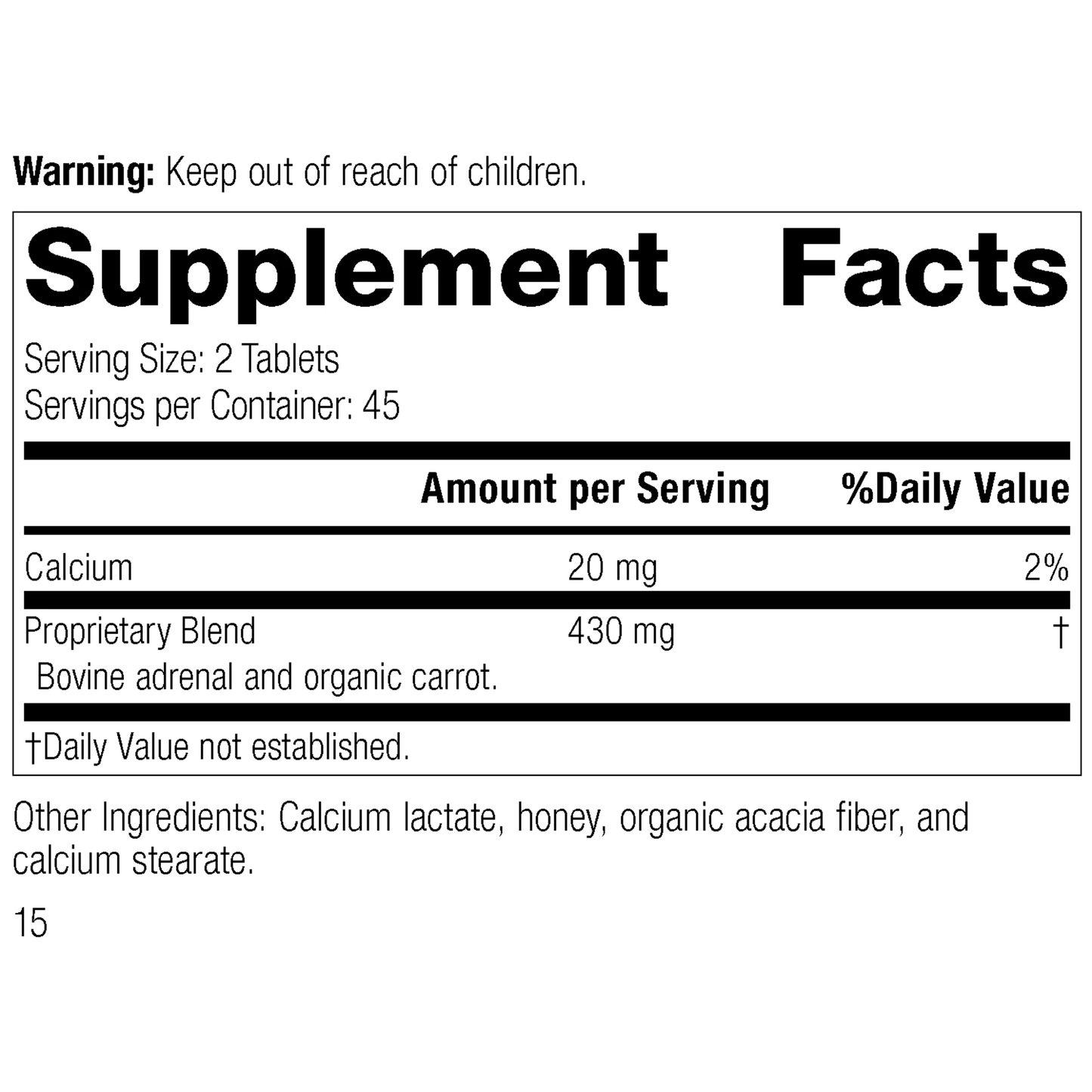 Adrenal Desiccated 90ct