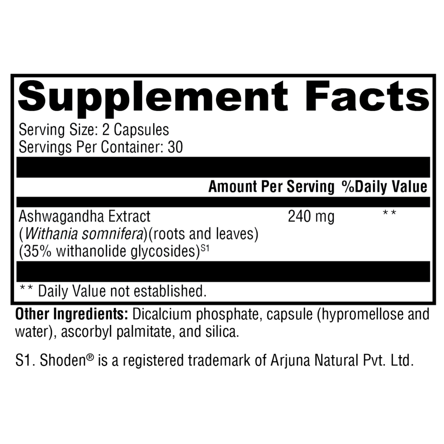 Ashwagandha 35 60 Capsules