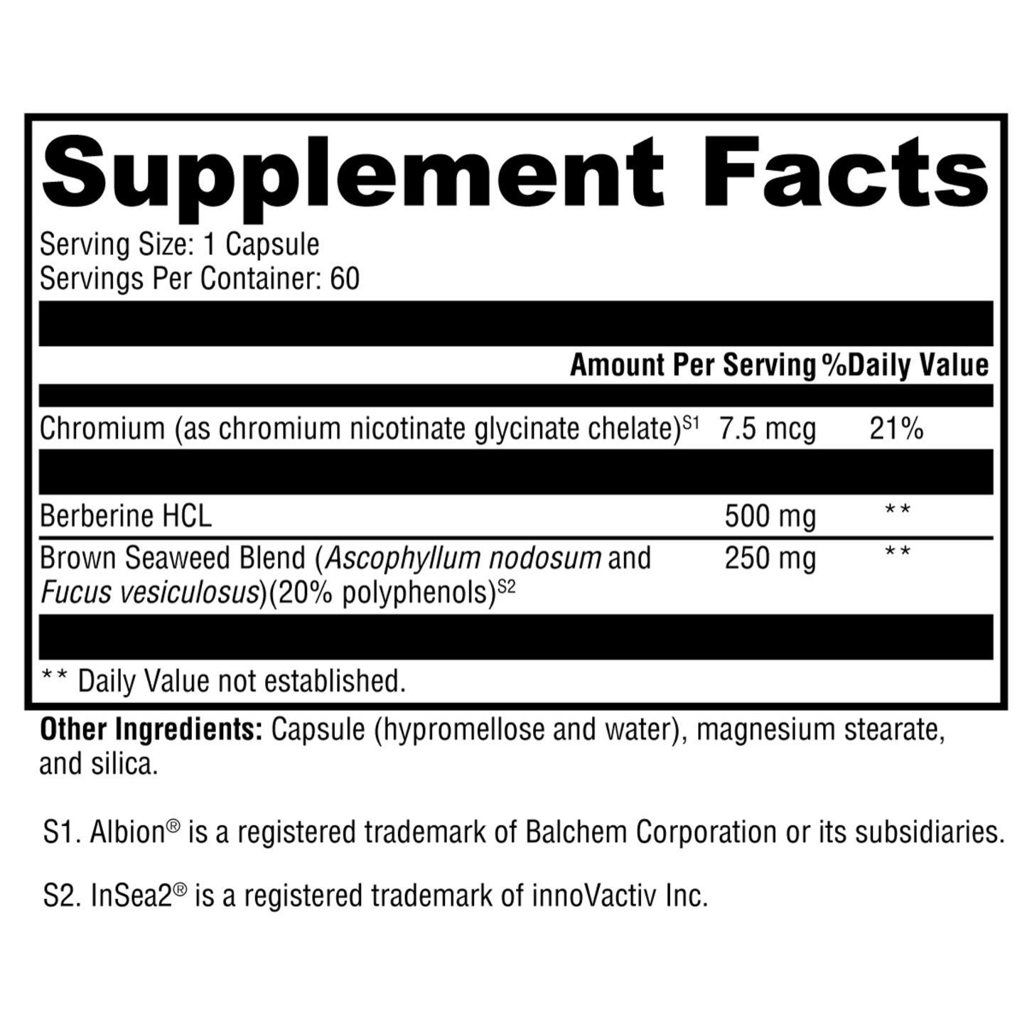 Berberine with InSea2 60 Capsules