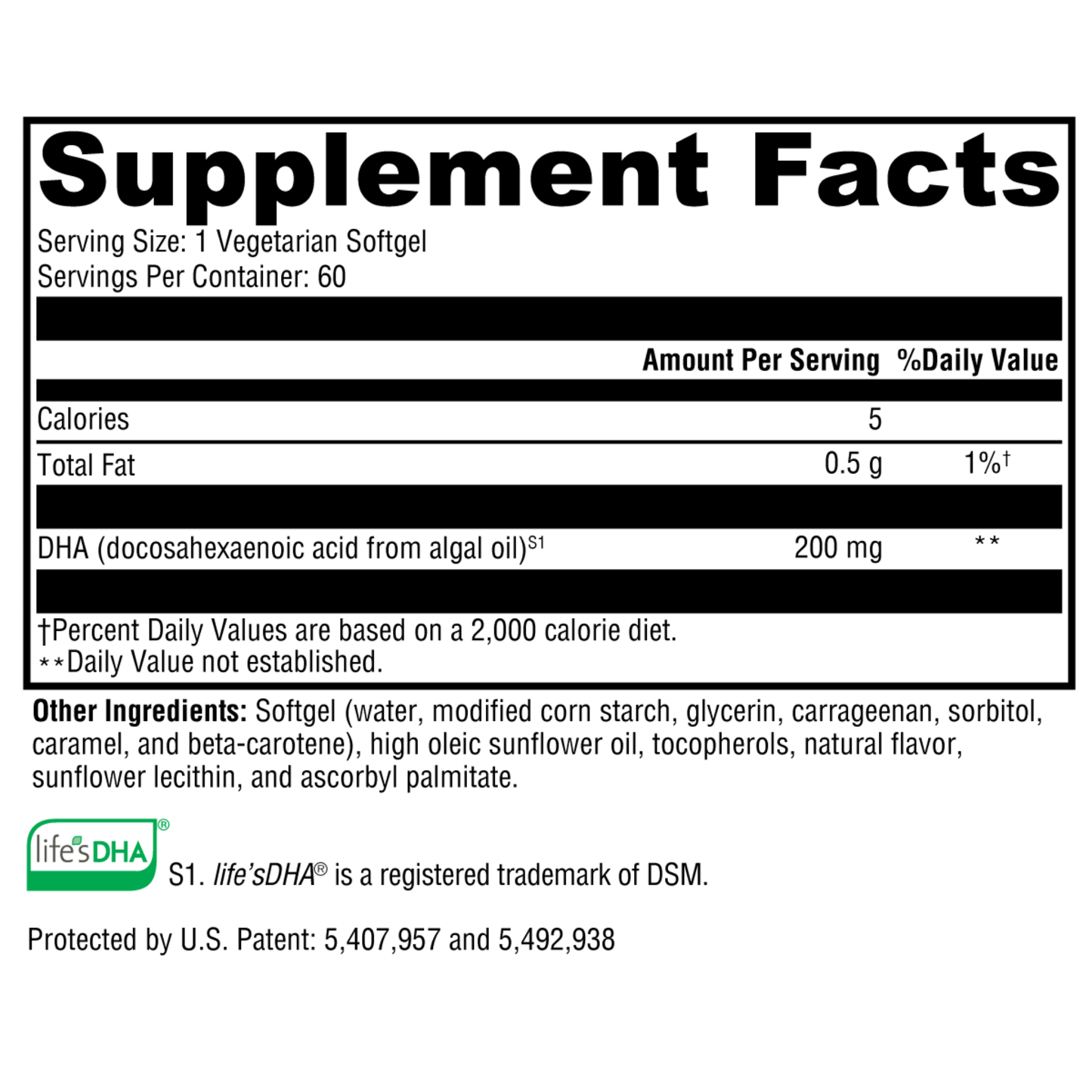 DHA from Algae 60 Softgels