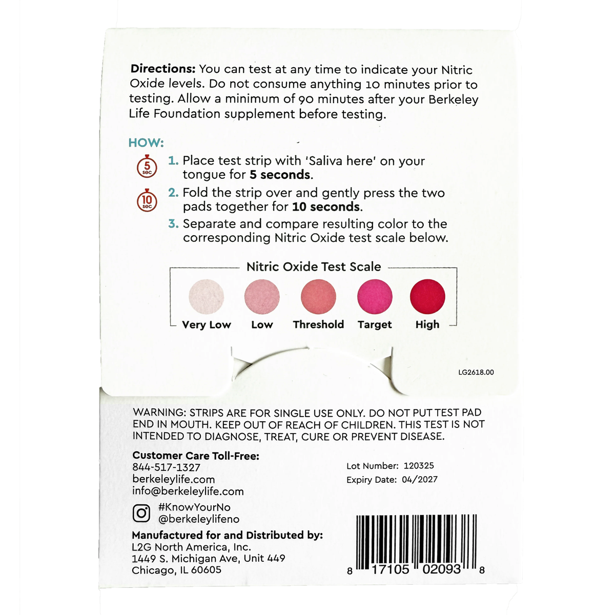 Nitric Oxide Test Strips