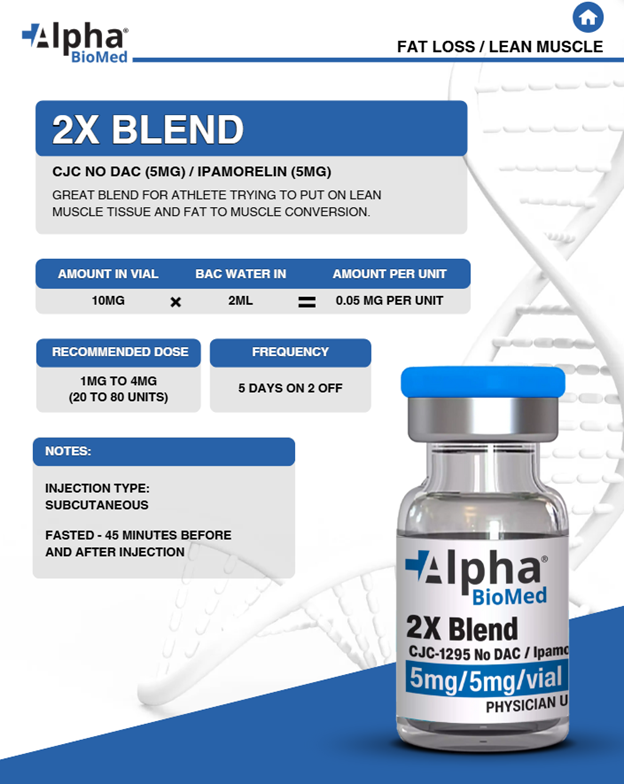 2X Blend CJC-1295 No DAC (5mg) / Ipamorelin (5mg)