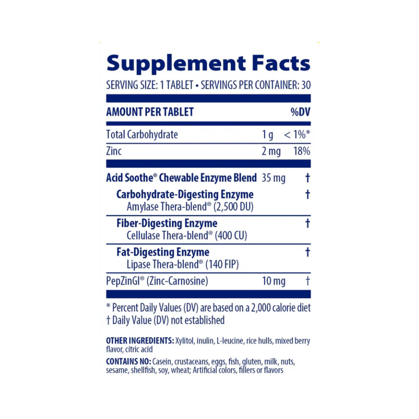 Acid Soothe Chewable Berry 30 tablets