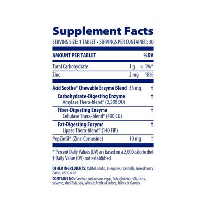 Acid Soothe Chewable Berry 30 tablets