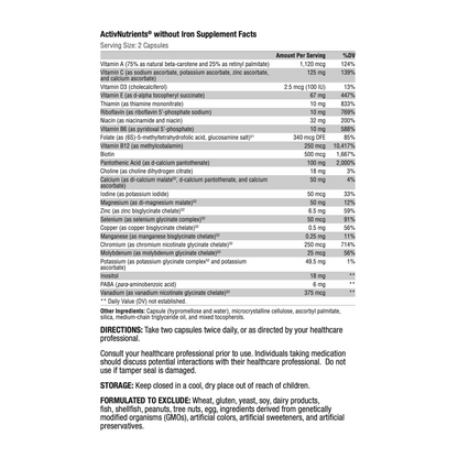 ActivNutrients® without Iron 120 Capsules
