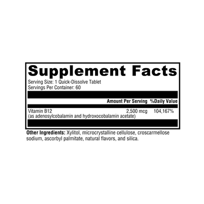 Adeno+Hydroxo B12 Natural Fruit Punch Flavor 60 Tablets