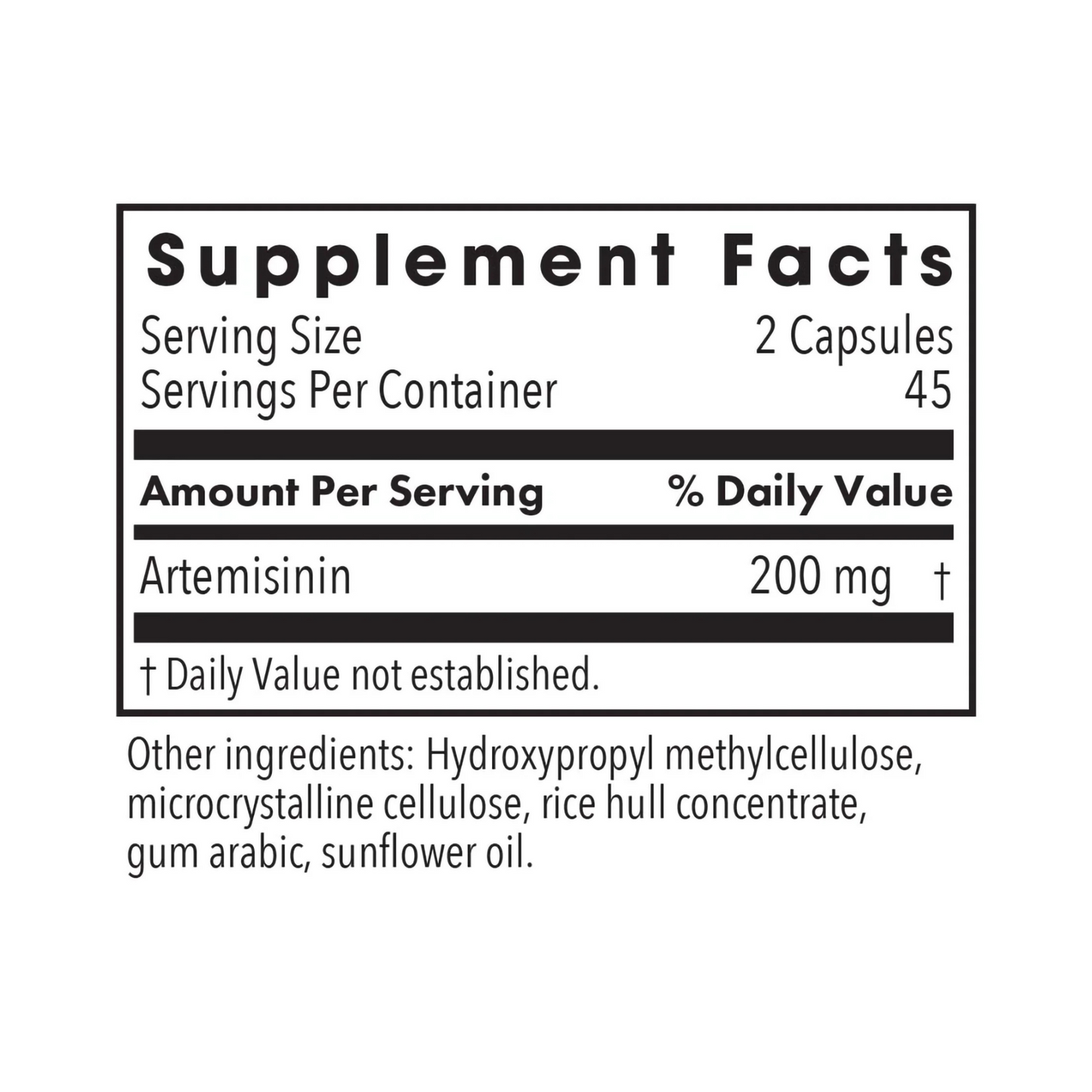 Artemisinin 100 mg 90 vegcaps