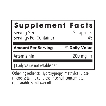 Artemisinin 100 mg 90 vegcaps