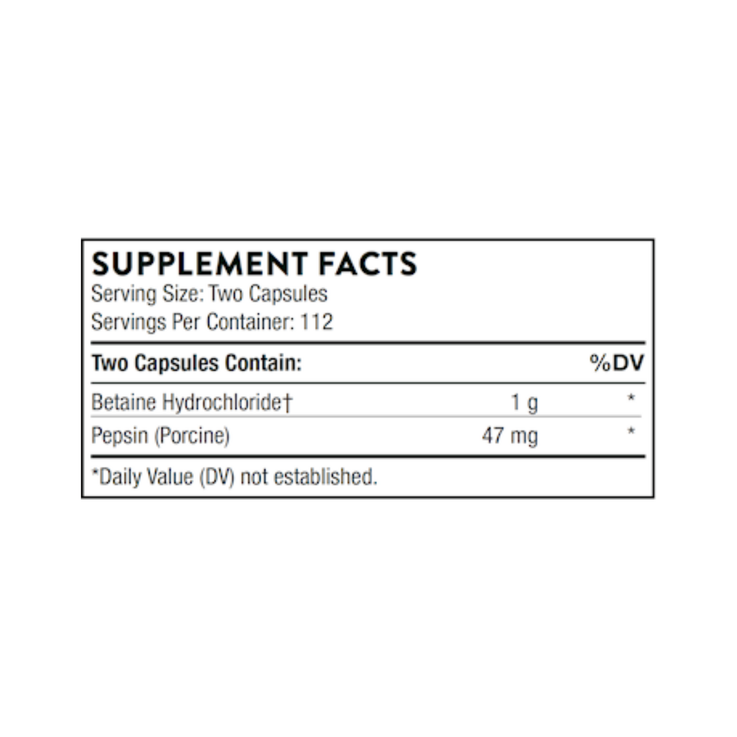 Betaine HCL & Pepsin