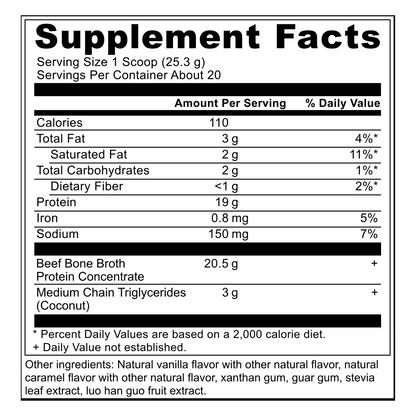 Bone Broth Protein Beef Salted Caramel 20 serv