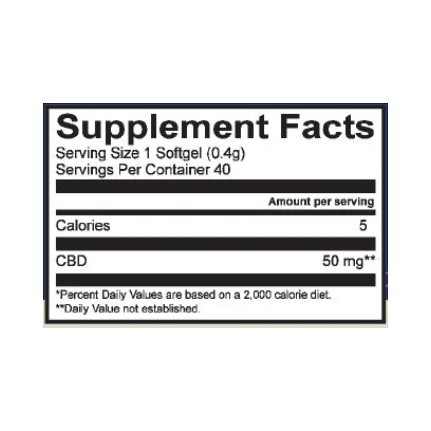 CBD SOFTGELS, 50MG