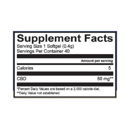 CBD SOFTGELS, 50MG