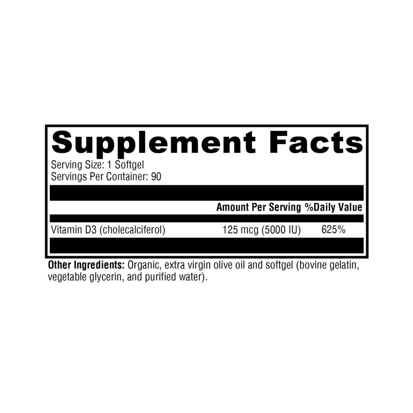 D3 5000 90 Softgels