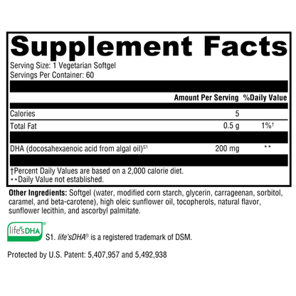 DHA from Algae 60 Softgels