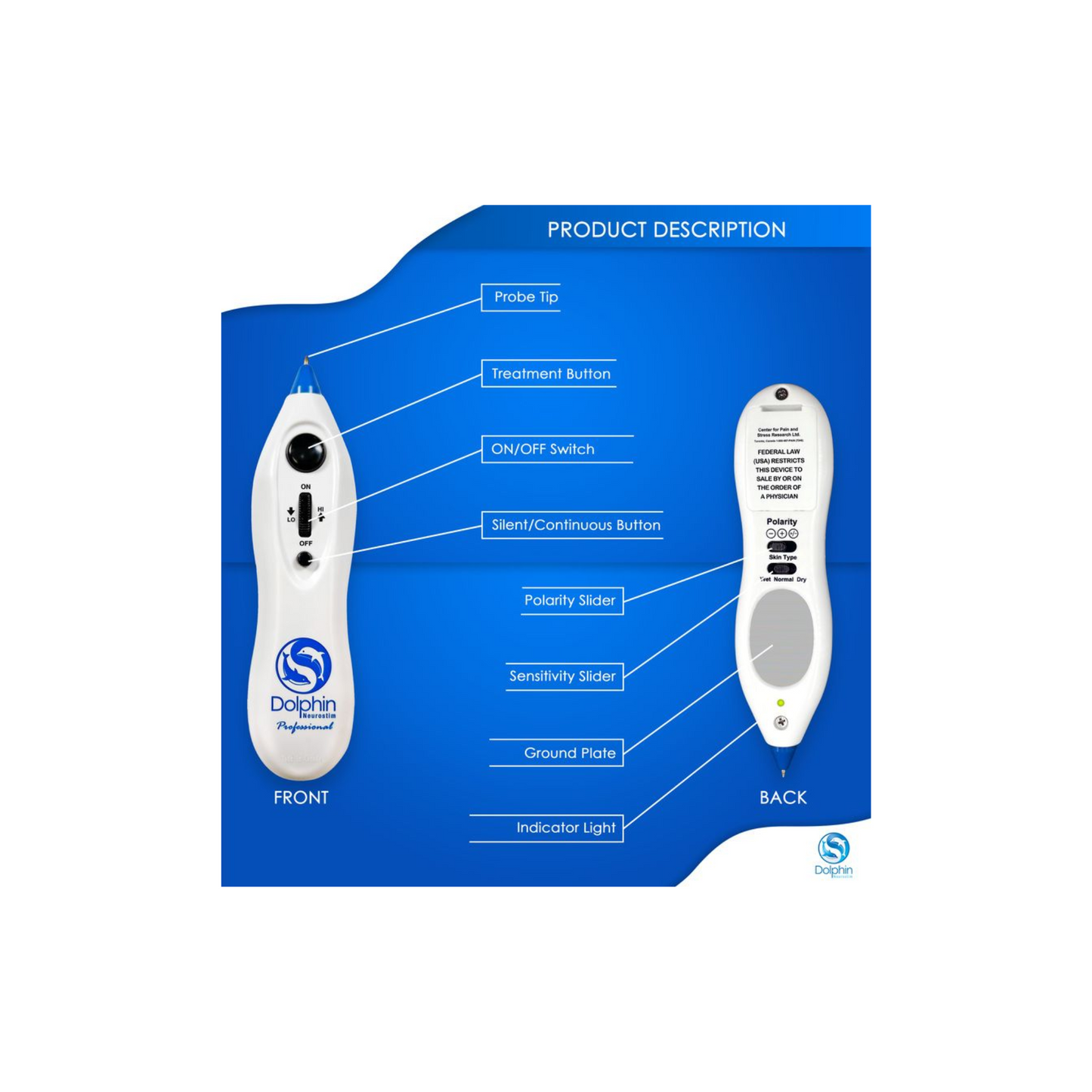 DOLPHIN PRO PAIN MANAGEMENT + VAGUS NERVE STIM KIT