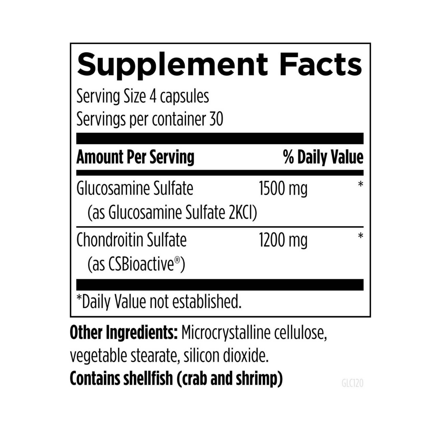 Glucosamine Chondroitin 120 Capsules