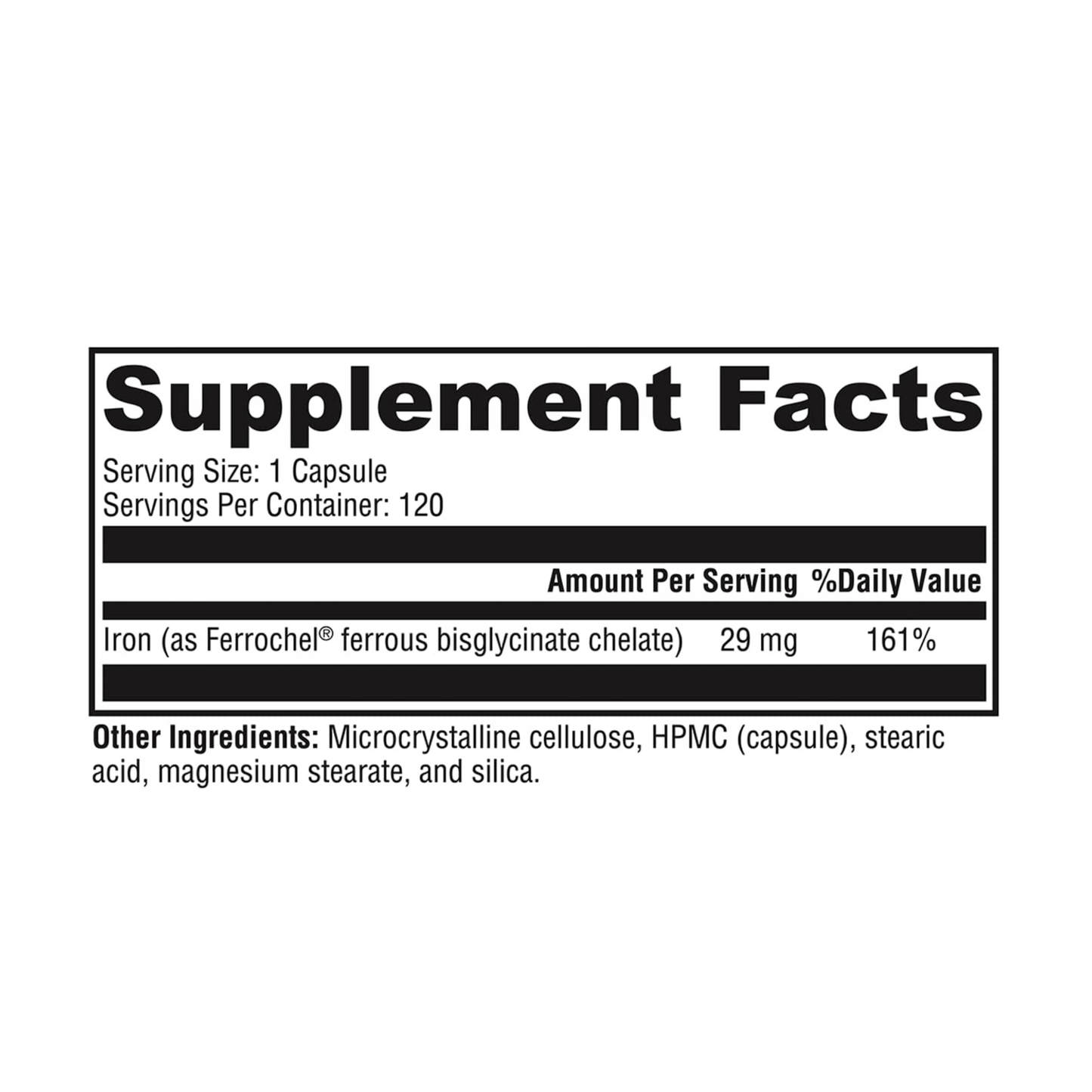 Iron Glycinate 120 Capsules