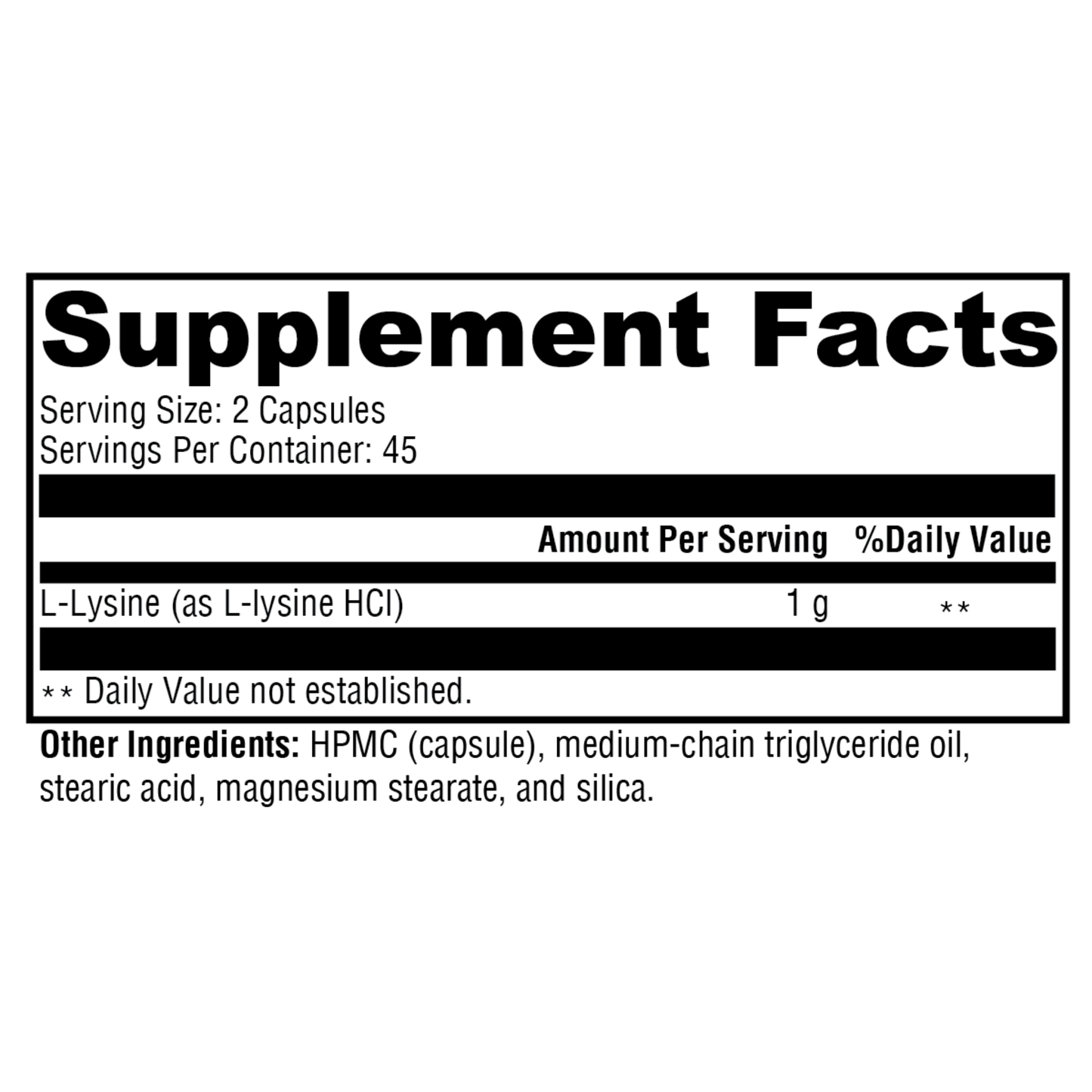 L-Lysine 90 Capsules