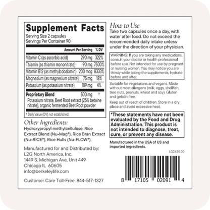 Berkeley Life Pro Nitric Oxide 60 vcaps