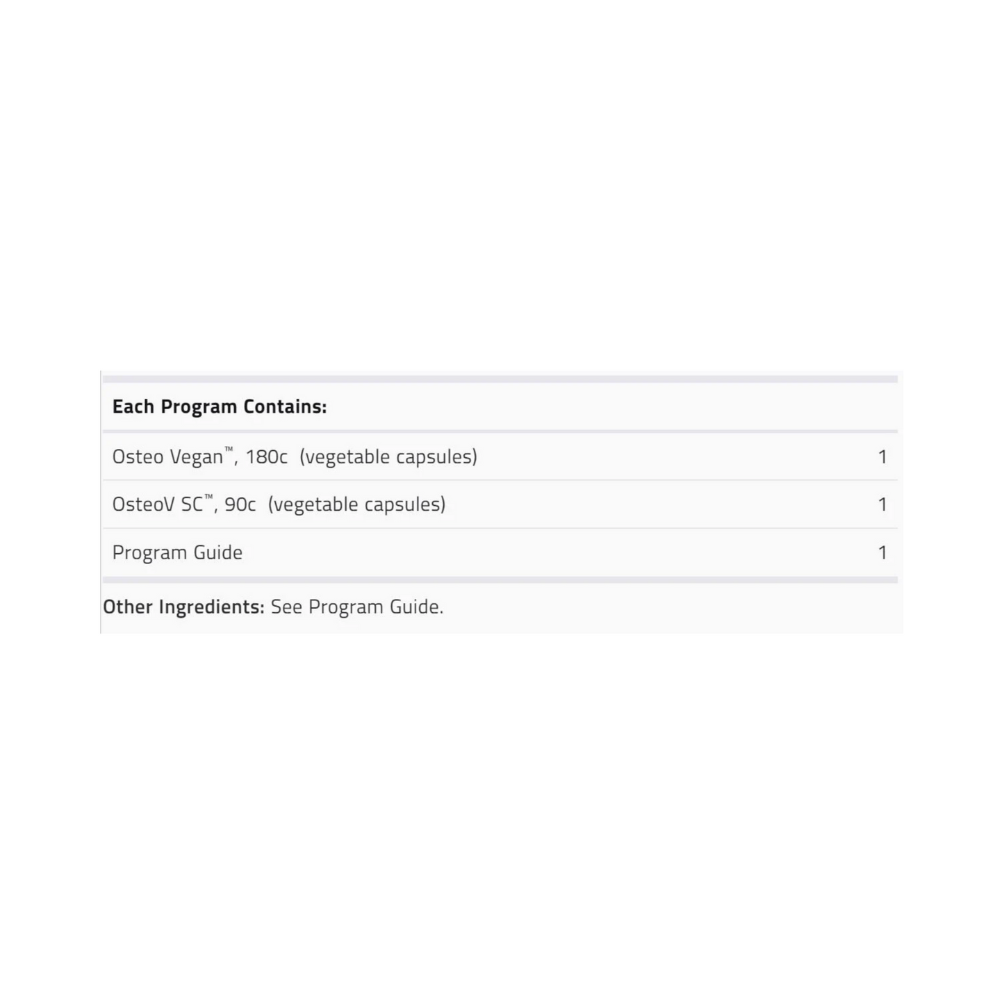Osteo Vegan Program