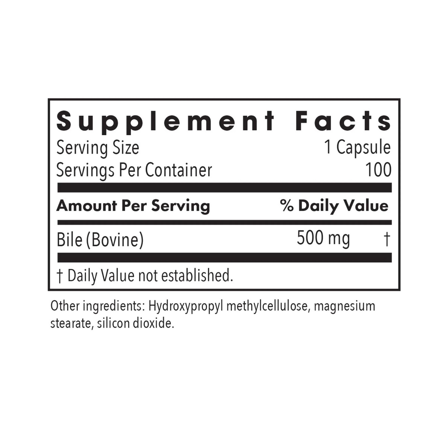 Ox Bile 500 mg 100 vegcaps