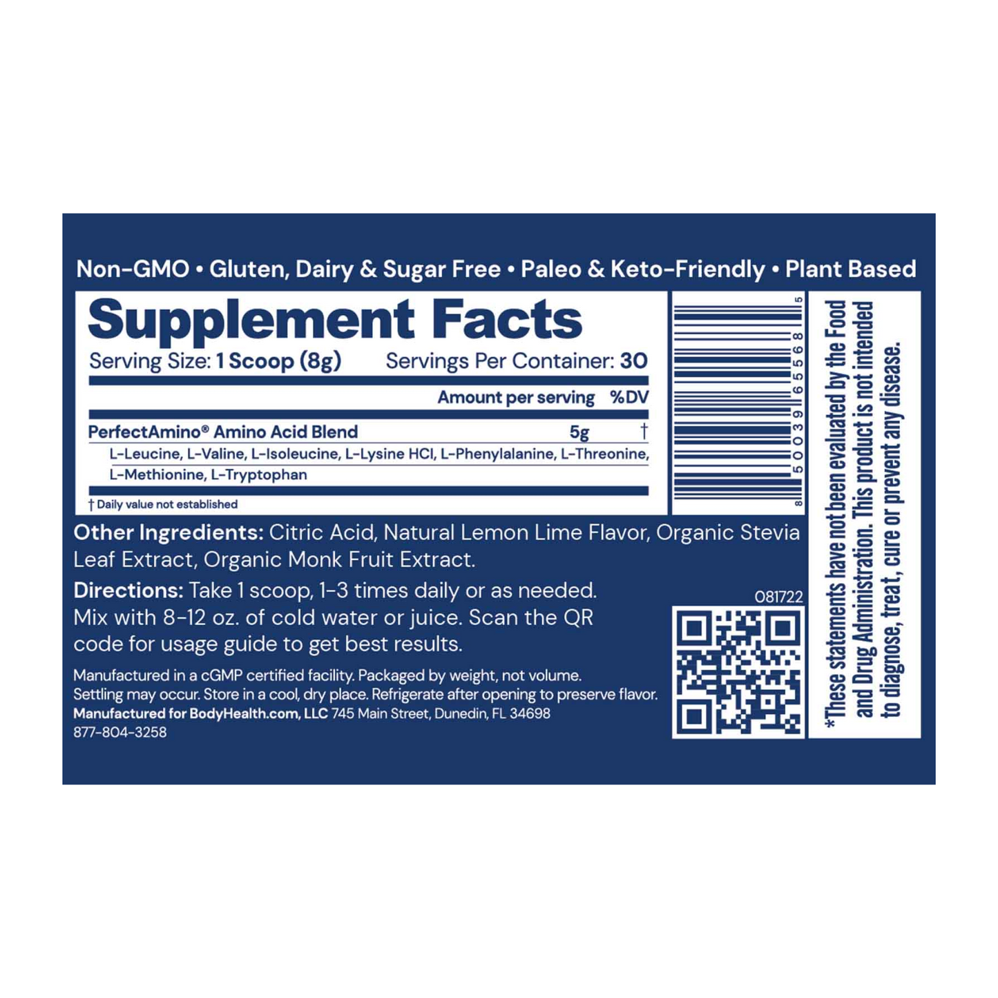 PerfectAmino Powder - Lemon Lime 30 Serving