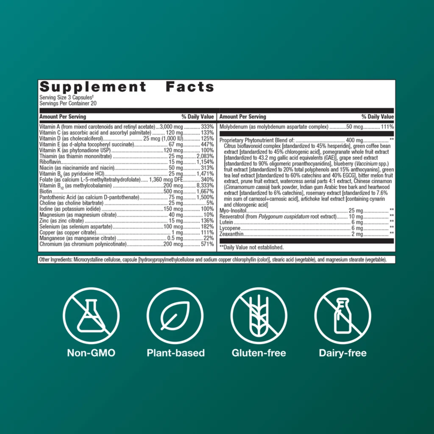 PhytoMulti Multivitamin 60 Capsules