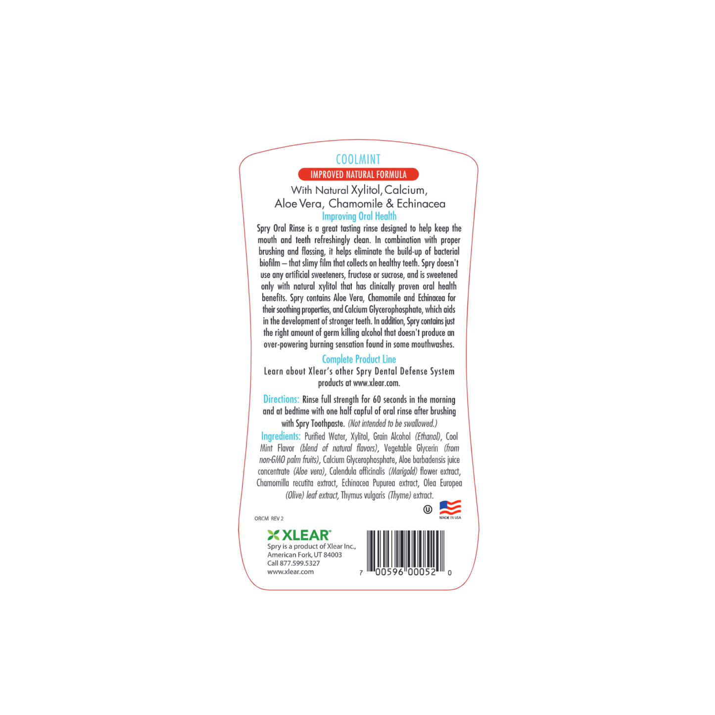 Spry Oral Rinse - Cool Mint 16 oz