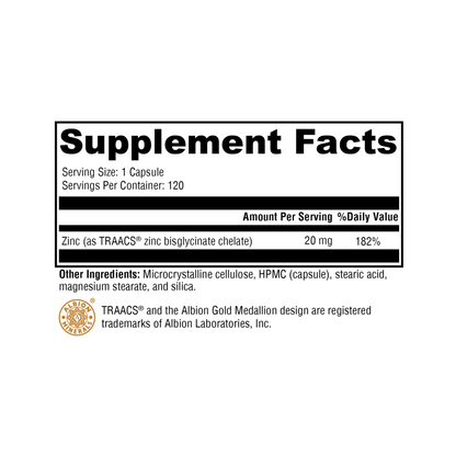 Zinc Glycinate 120 Capsules