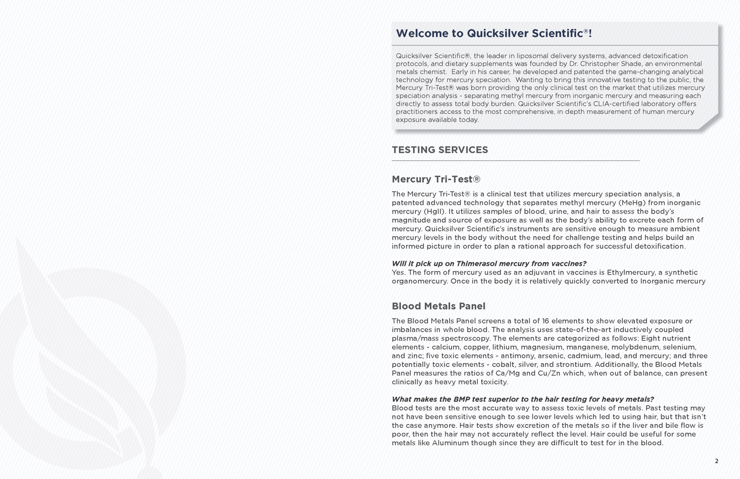 Mercury Tri-Test® & Blood Metals Panel