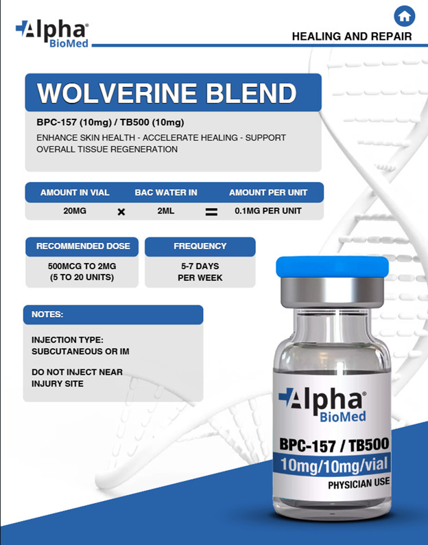 Wolverine Blend - BPC-157 (10mg) / TB500 (10mg)